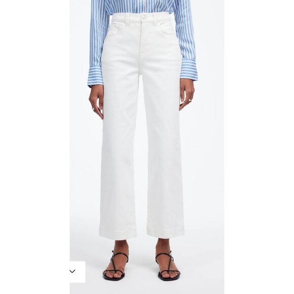 Madewell Denim - Madewell $128 The Perfect Vintage Wide-Leg Crop Jean White Size 28 NT995